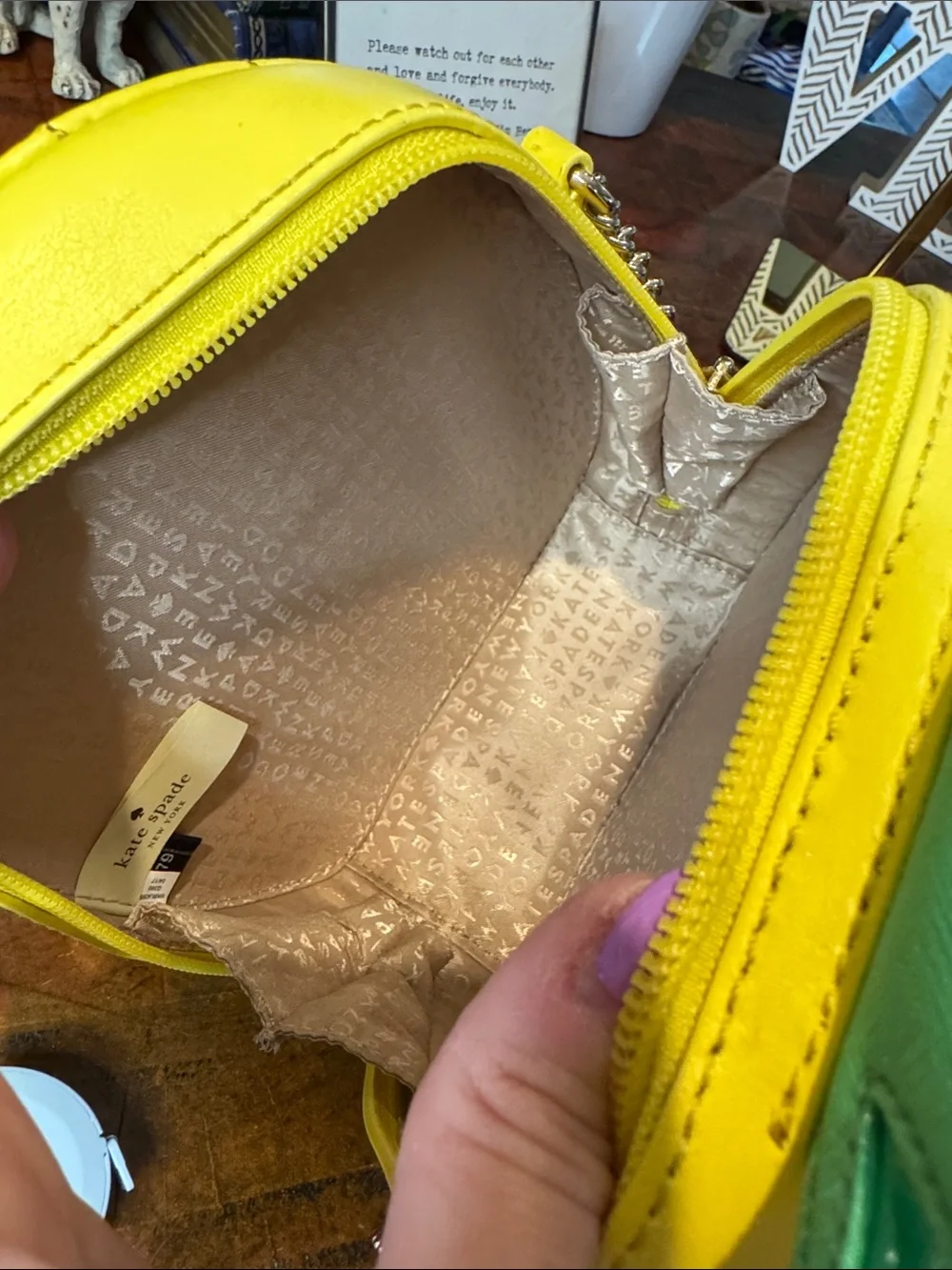 kate spade Yellow Pineapple Crossbody with Green Top
